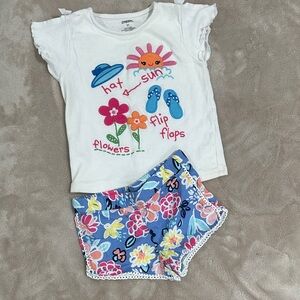 Gymboree White and Blue Kids Matching Set